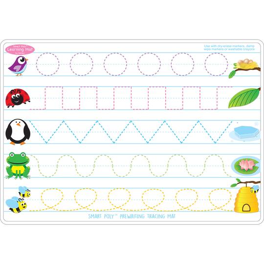 Get Ashley Productions Smart Poly Prewriting Shape Tracing Learning Mats 10ct At Michaels Com